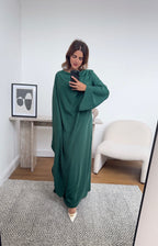 ROBE ÉMERAUDE AVEC DRAPÉ FOULARD - ZARIA
