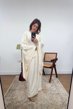 CAFTAN PAPILLON DENTELLE DÉTAIL IVOIRE - VELA