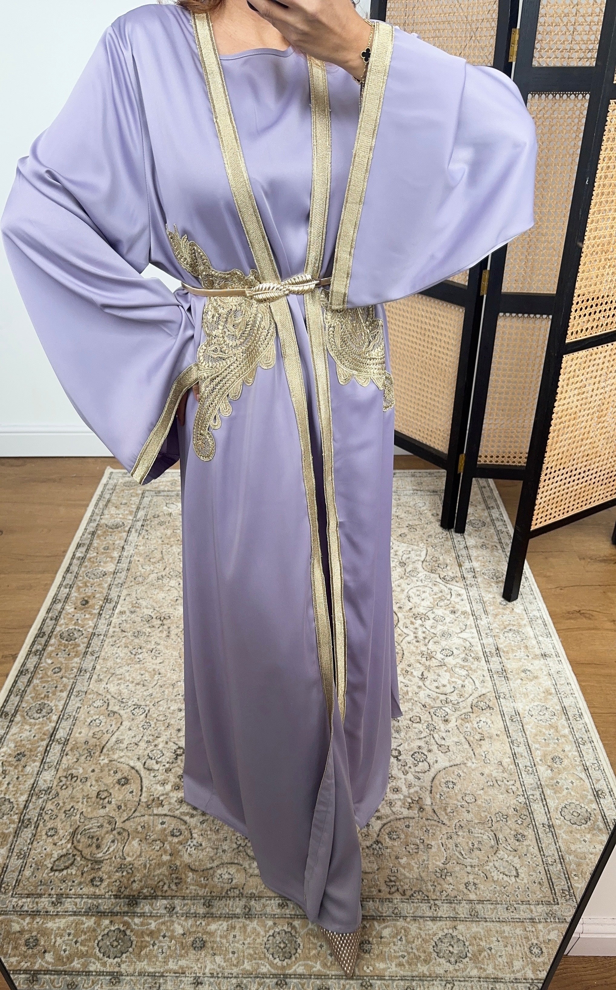 ENSEMBLE KIMONO DEUX PIÈCES LILAS - LUJAIN