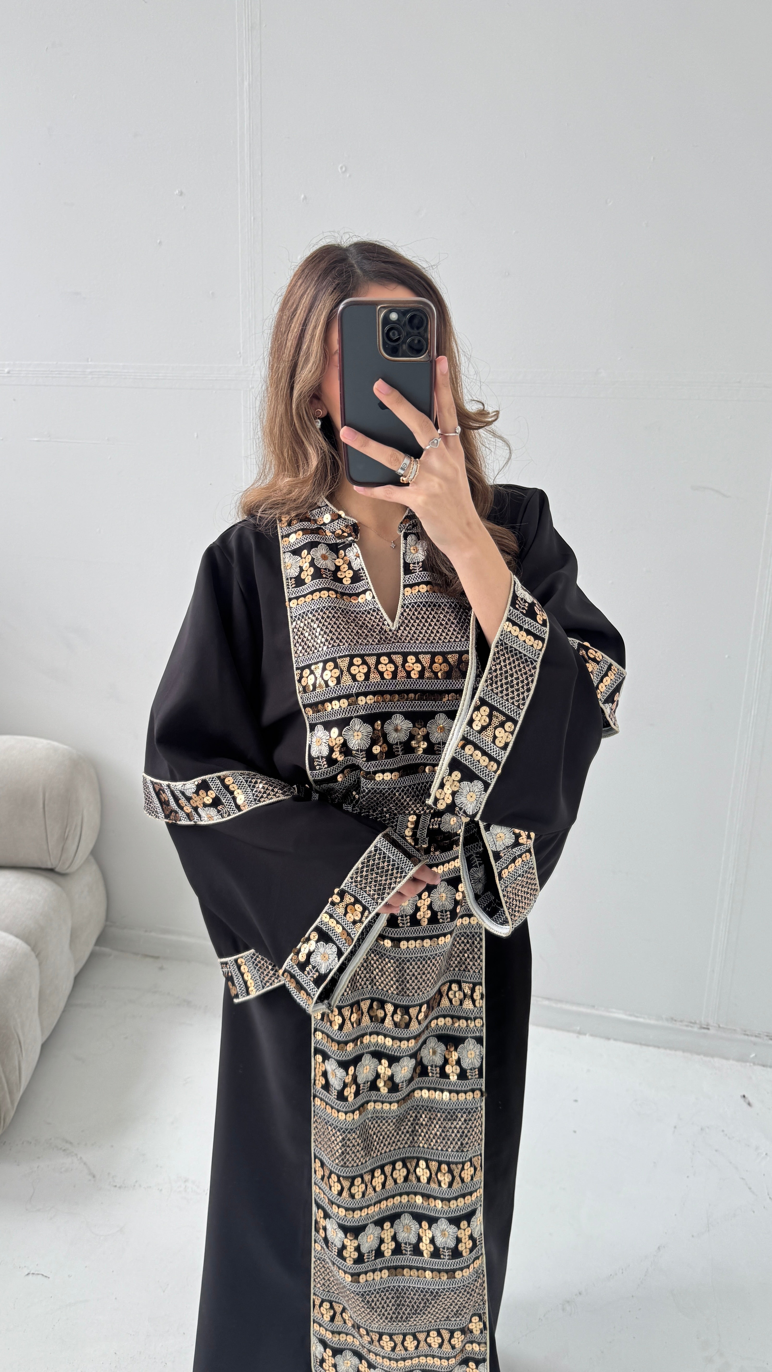 CAFTAN ORNÉ NOIR/DORÉ - FILAL