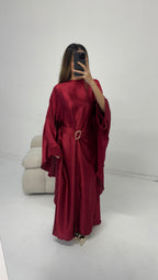 ROBE CAPE CRINKLE BORDEAUX - ALYA