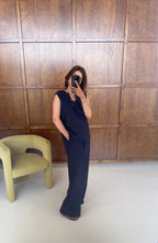 Navy embroidered cut out two piece- sura - 2