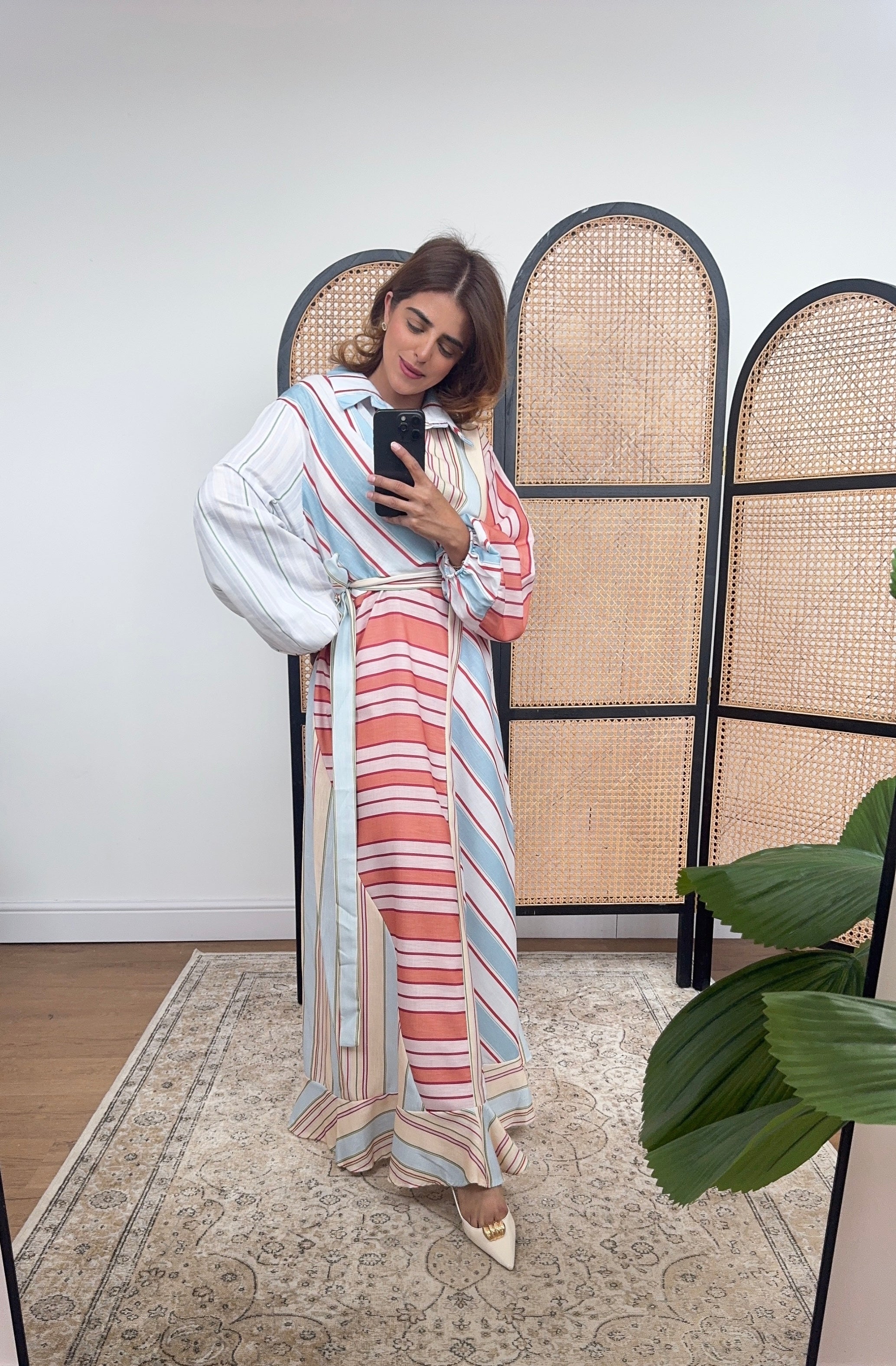 PASTEL RAYÉ MAXI ROBE - NINA