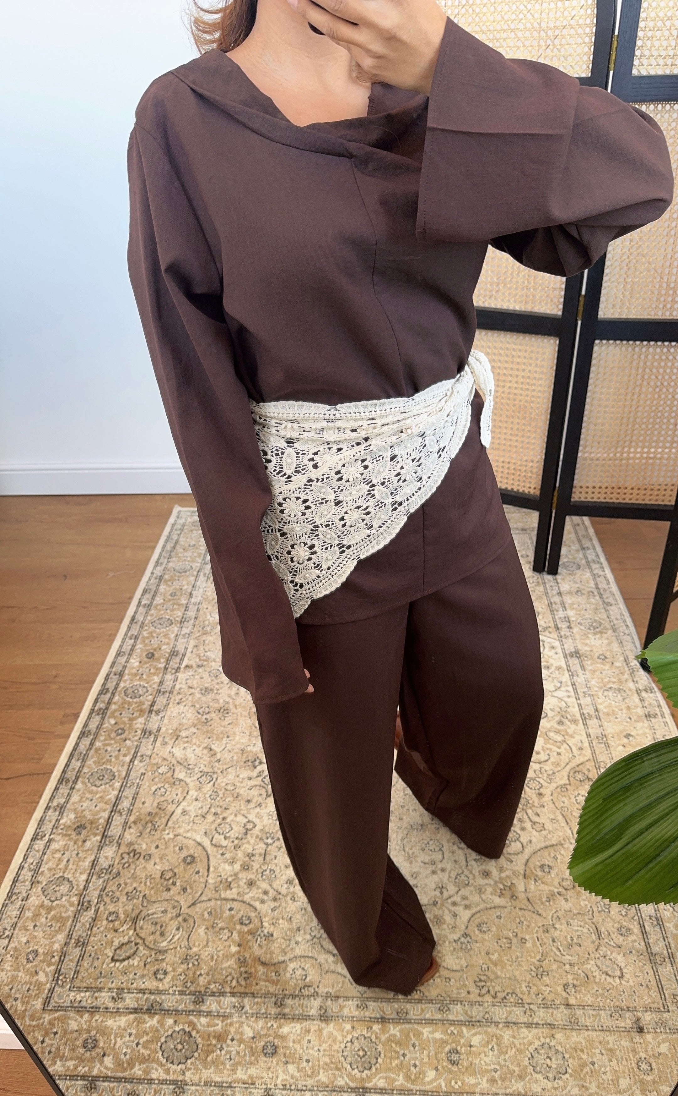 CROCHET CRÈME TAILLE CEINTURE