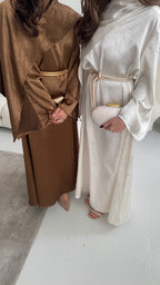DORÉ MARRON FOULARD ROBE AVEC POCHES - LUMERA