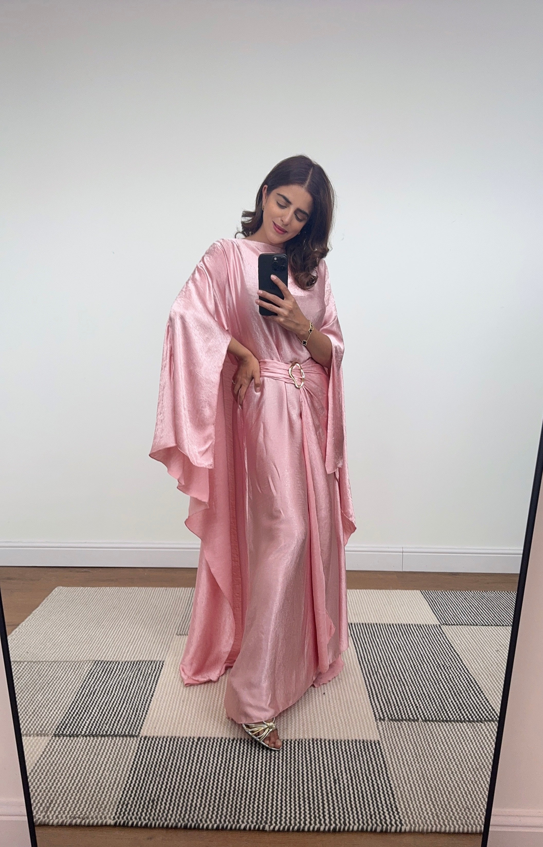 ROBE CAPE CRINKLE ROSE - ALYA