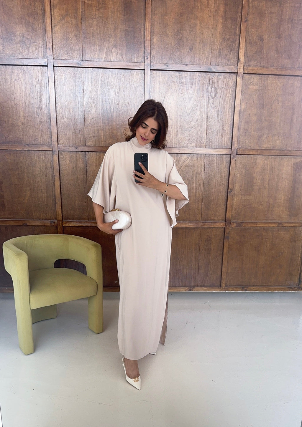 ROBE COL MONTANT CRÈME - ELODIE