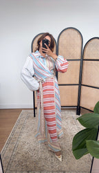 PASTEL RAYÉ MAXI ROBE - NINA