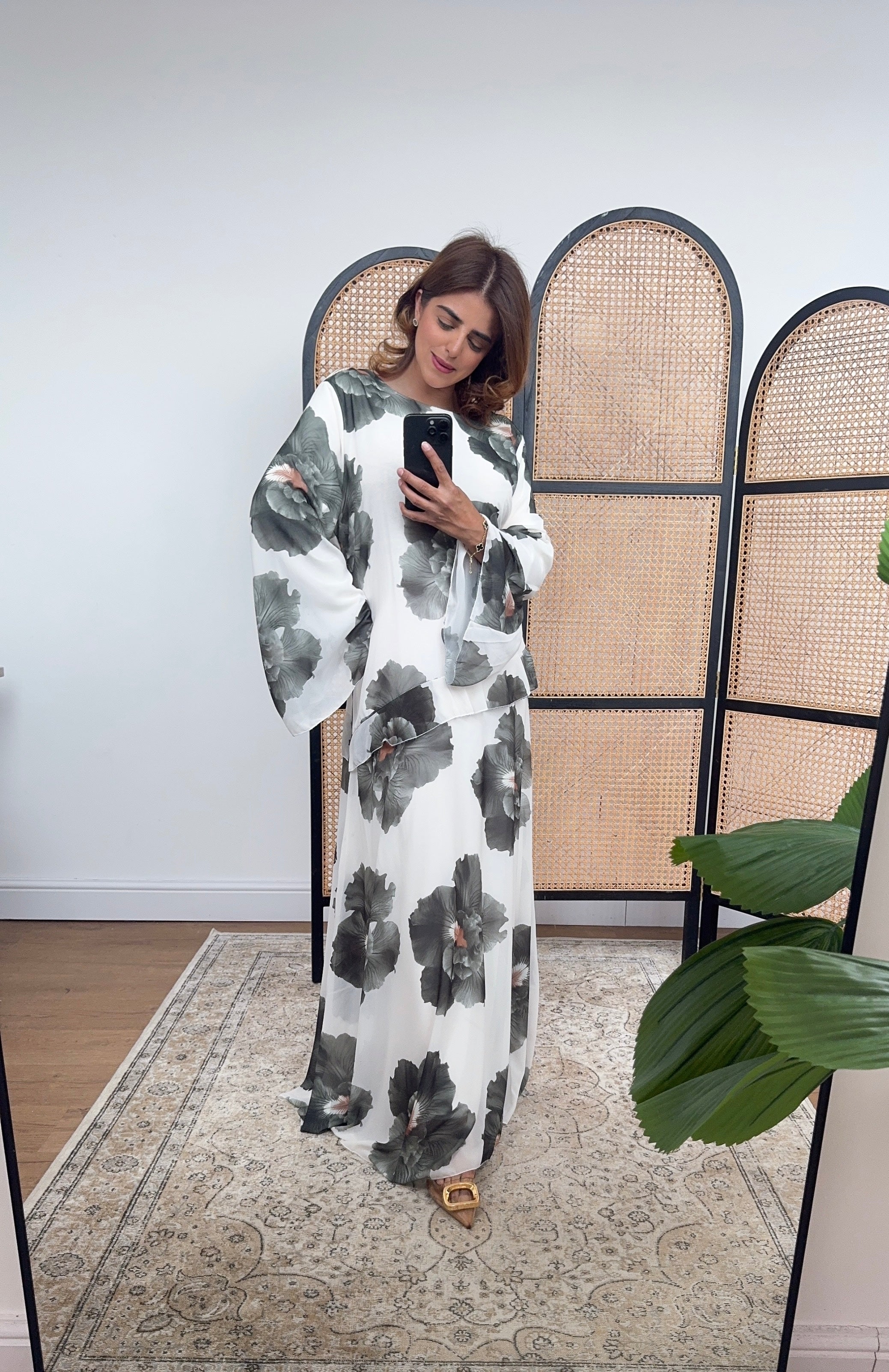 ROBE MOUSSELINE IMPRIMÉ MAXI OLIVE - BRIA