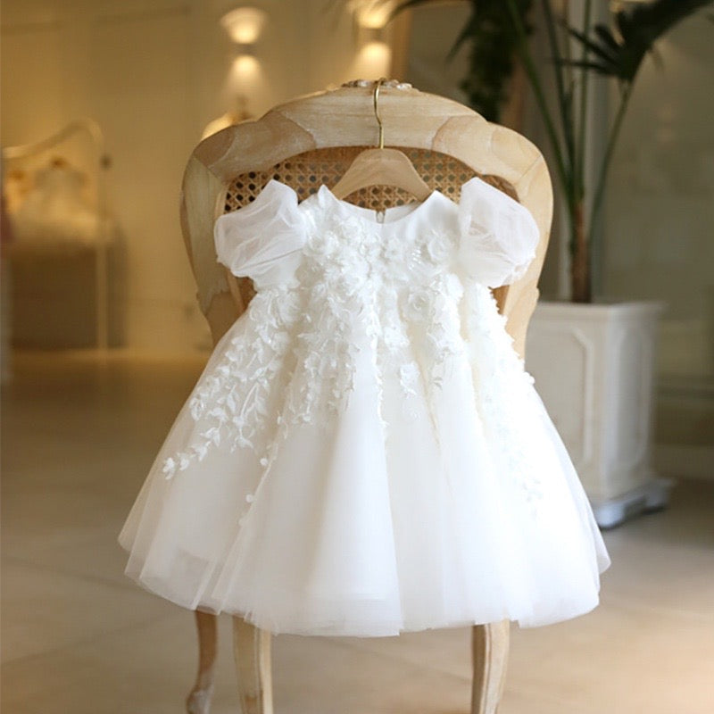ROBE FLEURI APPLIQUÉS IVOIRE