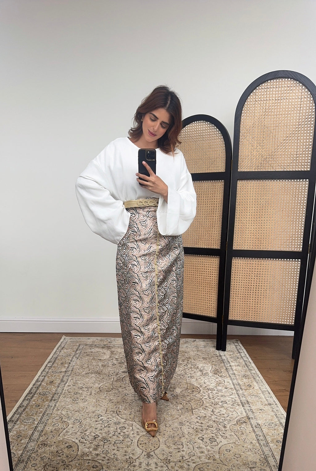 BLUSH BROCADE JUPE ENSEMBLE - AURORA
