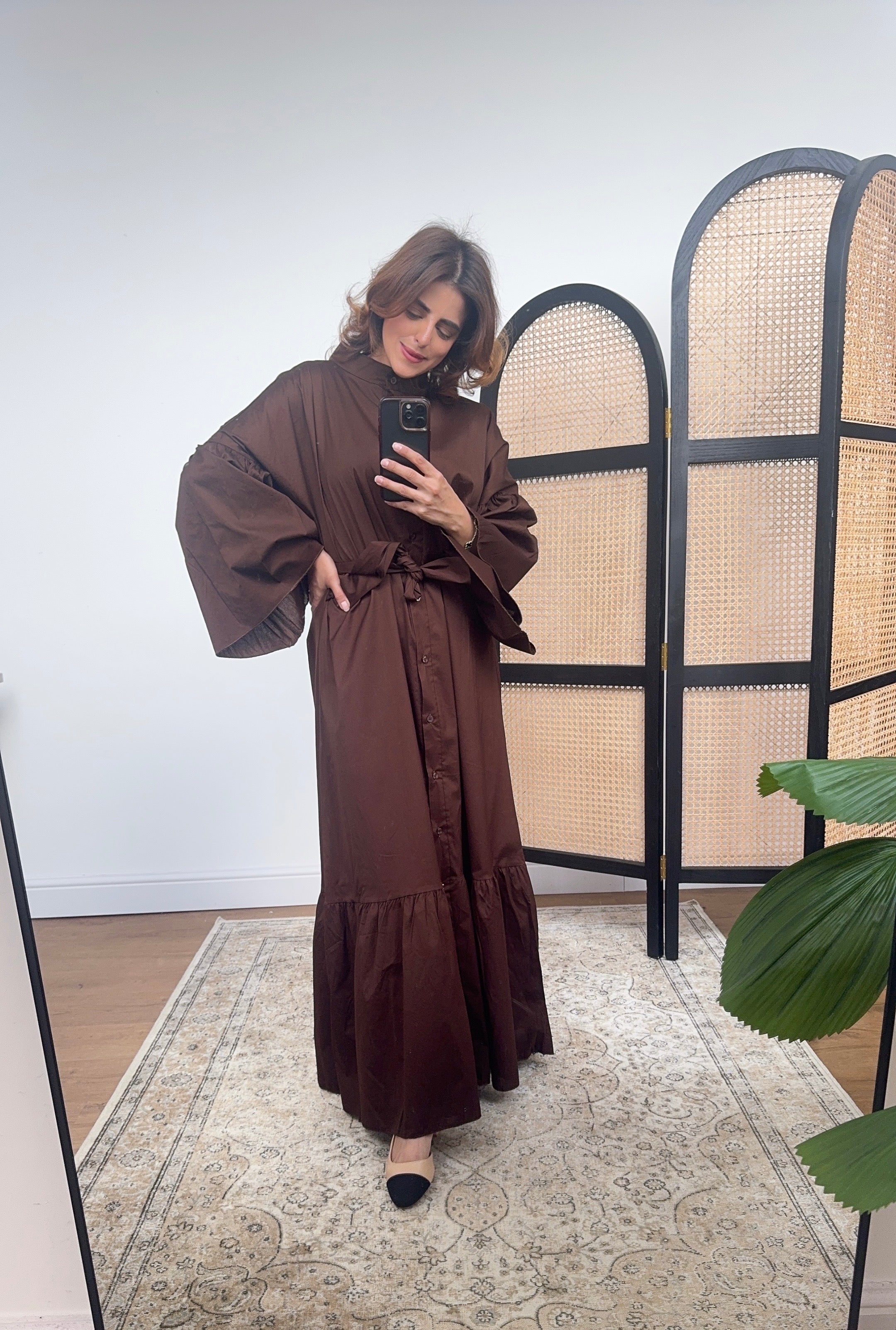 ROBE COL HAUT BOUTON COTON COCO - FAISA