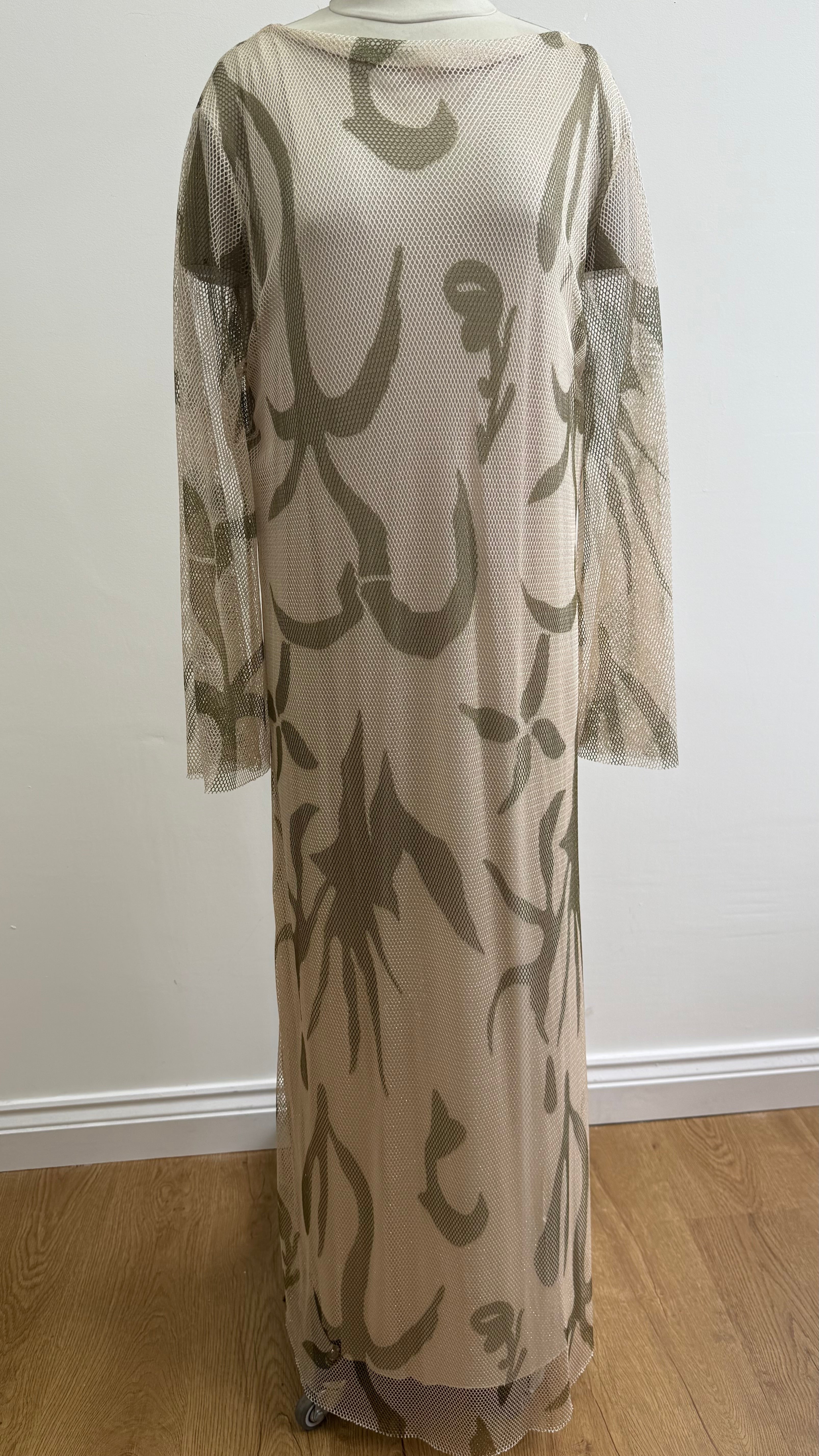 ROBE MESH CRÈME/OLIVE DÉSTOCKAGE