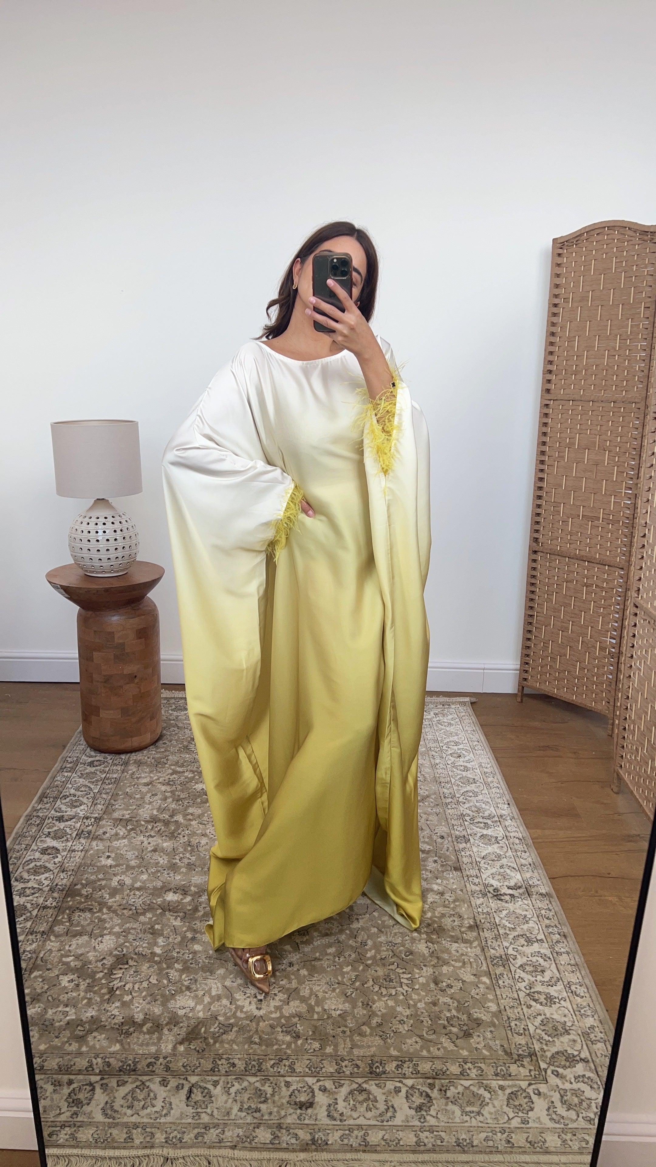 ANALIA CAFTAN EN OMBRÉ JAUNE